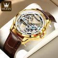 OLEVS 6661 Automatic Watch For Men Skeleton Original Mechanical Movement Man Wristwatch Waterproof Luminous Sport Men's Watches