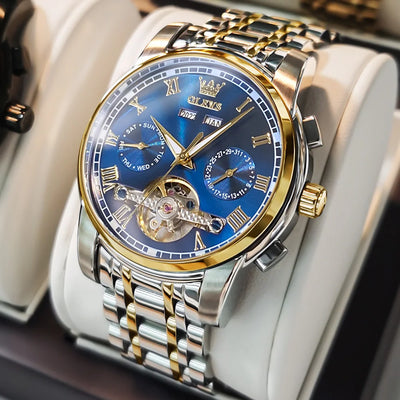 Men's Watches Automatic Mechanical Business Wristwatch Waterproof Stainless Steel Strap Watch for Man Skeleton | SAMAG