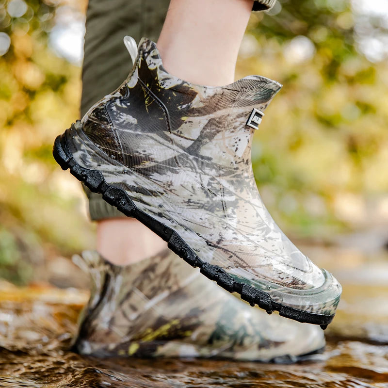 Men's Casual Anti-slip soft-sole rain boots Four Seasons Chef Kitchen Waterproof work shoes Outdoor Fishing Walking Water Shoes