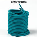 4 Pcs(2 Pairs) Round Shoelaces 4mm for Sneakers Boots, Durable Anti-Slip Sports Laces, 80-160cm Solid Colors Replacement