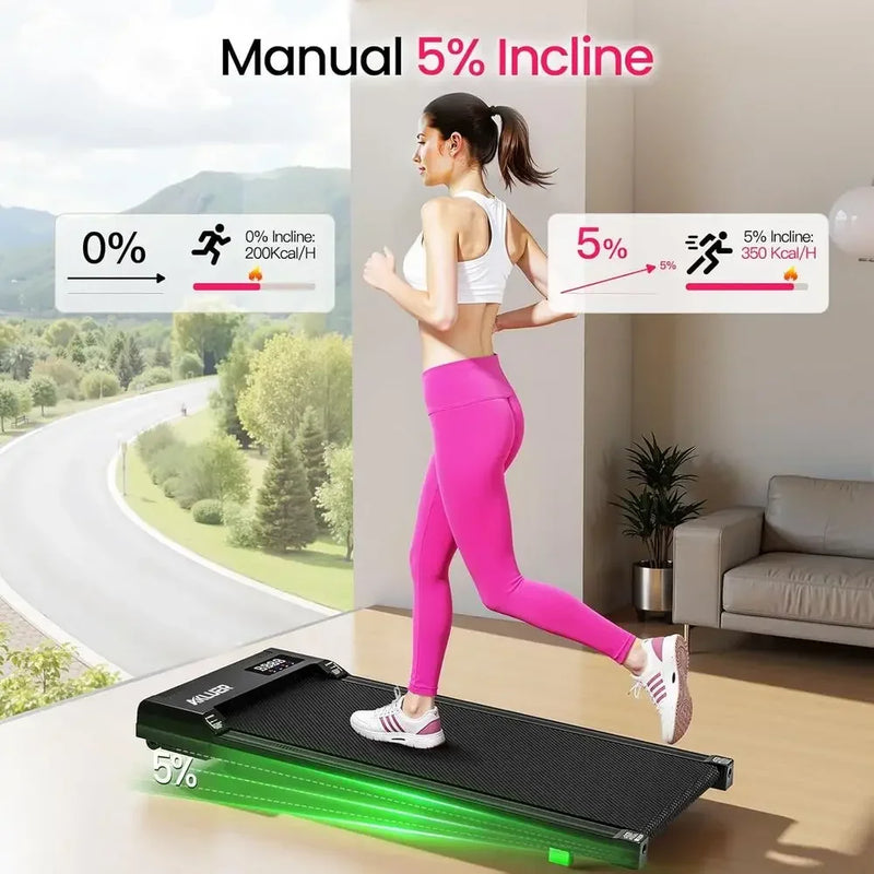 Compact 2.5HP Mini Treadmill - Portable Desk Under - View 6 | SAMAG