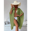 Women Lightweight Bamboo Cotton Beach Cover Up Shirt Style Loose Oversized Sun Protection Kaftan for Vacation Swimwear Outerwear