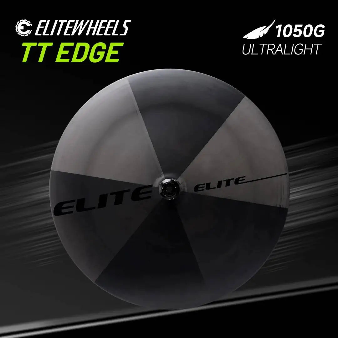 ELITEWHEELS TT EDGE UD Raw Weave Extreme LightWeight 1050g Full Disc Wheels 50T Ratchet Carbon Wheelset Ceramic Bearing