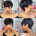 Pixie Cut Full Machine Made Perruques Cheveux Humains Wig Short Bob Wig For Black Women Brazilian Remy Cheap Glueless Wigs