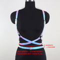 Women's Fashion Faux Leather Iridescent Angel Wing Suspender Belt, Sexy Backless Outfit Accessory, Festival Rave Y2K Hot Girl