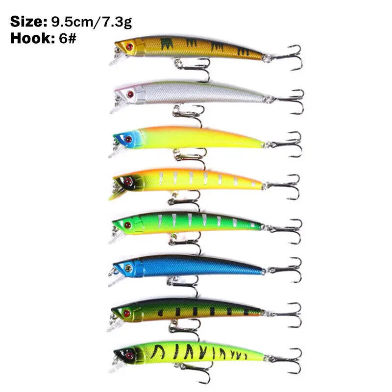 Mixed Minnow Fishing Lures Hard Bait Crankbaits Bass | SAMAG