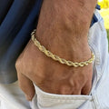 Hip Hop Men's Stainless Steel Rope Chain Bracelets,2/3/4/5mm Gold Color Adjustable Twisted Chain Wristband,Punk Casual Jewelry