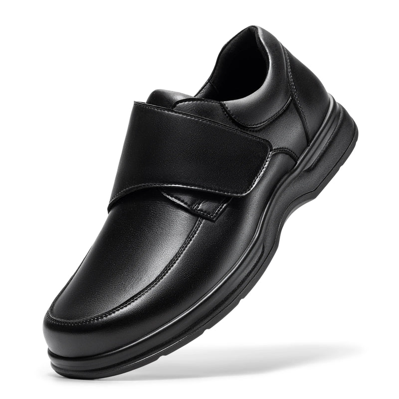 Fitville Men'S Business Leather Shoes Wide Toe Box  Casual Oxford Shoes  Lightweight Non-Slip Water-Repellent For Swollen Feet
