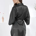 RB030 Sexy Large Size Satin Night Robe Lace Bathrobe | SAMAG