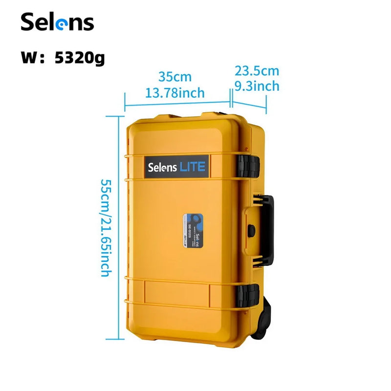 Selens Photography Toolbox Trolley Hard Case Professional Safety Protective Waterproof Shockproof Suitcase Safety Storage Box