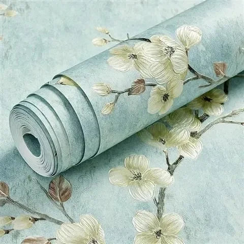 3D Fine Retro American Country Garden Wallpaper Non Self-adhesive Bedroom Living Room Background Wall Stickers 9.5m
