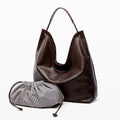 BURMINSA Luxury Genuine Leather Handbags Large Slouchy Hobo Shoulder Bags For Women Cowhide Shopping Tote Business Work Purses