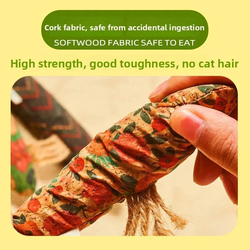 Cork Fish Shaped Cat Toy Safe Bite Resistant Attract Cat To Bite Grind Teeth Claws Relieve Boredom Functions Interactive Pet Toy