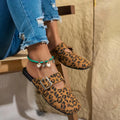 Summer Round Headed Comfortable Leopard Print Casual Slippers Fashionable New Style Elegant Anti Slip Flat Slippers for Women