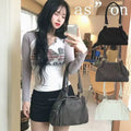 Korean Japan Ason Bag Street Style AS Leather Tote Handbag Large Capacity Motorcycle Wanderlust Mini Shoulder Bag Daily Use Bag