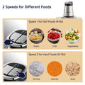 BioloMix Mini Electric Food Chopper 300W Food Processors with 2 Bowls, Meat Grinder 4 Bi-Level Blades, for Baby Food, Meat, Onio