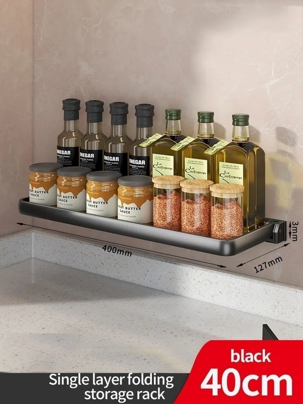 Foldable kitchen Storage Rack Fridge Organizer Storage Tray Clear Food Storage Organizer Spice Rack kitchen Organizer