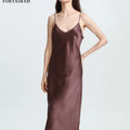 FIMTAIRAH   Sexy Comfortable  00% Mulberry Silk Nightdress  Silk home wear black  Silk Long Night Dress   Silk Nightdress Women1