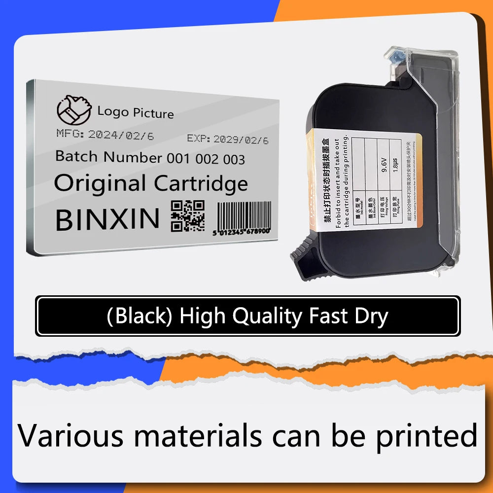 Baiyi Ink Cartridge 12.7mm Quick Dry Original Solvent 0.5 inch Eco for Inkjet Ink Jet Printer
