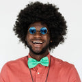 Men Synthetic Wig Hat Curly Hair Cap Sunglasses Necklace 3 PCS Set Funny 70s Disco Hippie Hair Props Party Hip Hop Dance Costume