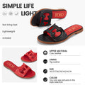 C-H Woman Slippers 2025 Simple Black Flat Flat Women's Shoes Home Indoor Slippers