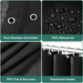 Waterproof Shower Curtain Liner for Bathtub 180x180cm Stall Bathroom Curtain with Magnets Plastic Mold Resistant Shower Curtain
