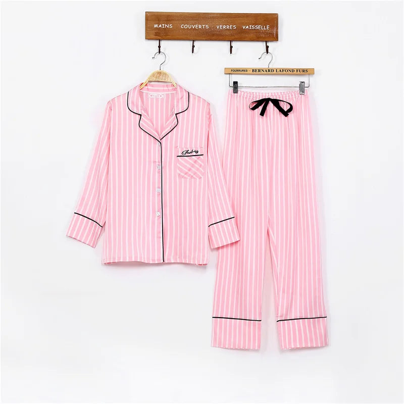 Spring Autumn 7 Pieces Set Silk Elegant Women Pajamas Print Shorts Long Sleeve Top Elastic Waist Pants Lounge Sleepwear