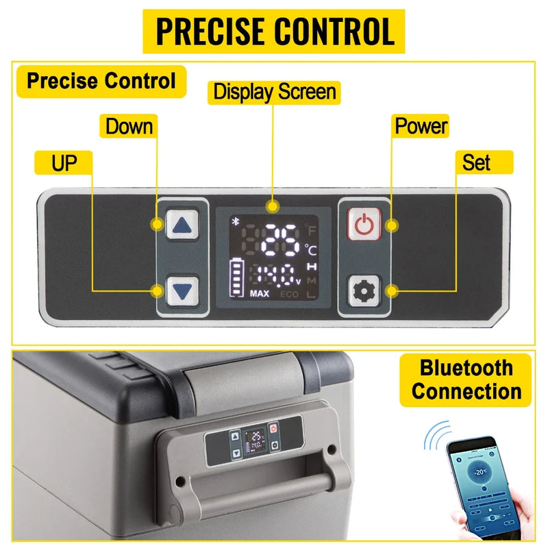 32L/42L Car Portable Electric Cooler Compressor Cooling with Digital Display Temp Control for Home, Outdoor, Camping and Travel