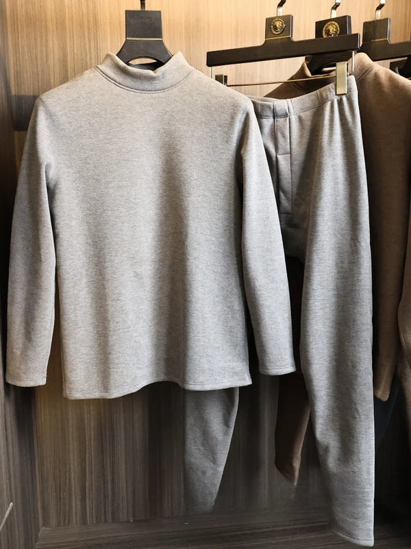 Thickened Fleece Warmth Men's Underwear Set Fall Winter Base Layer Clothing Home Comfort Suit Anti-Cold SHEN Device