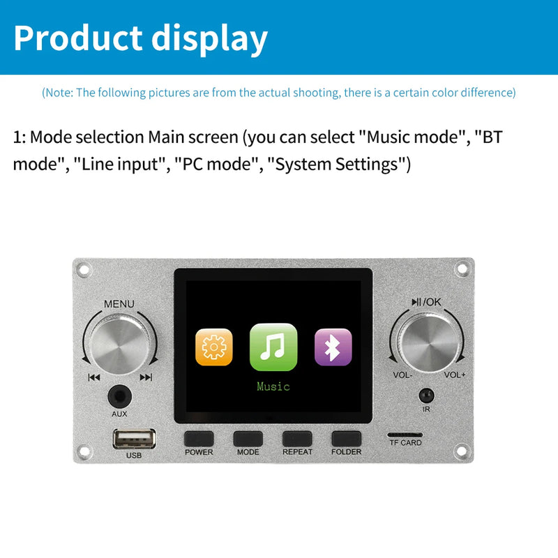 2.8-inch TFT Color Decoding Board Module Lossless Audio Amplifier Supports I2S Digital Audio 2-Channel Output Player DC 4.5-5.0V