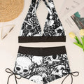 Square Neck Modest Bikini Set With Skull Print | SAMAG