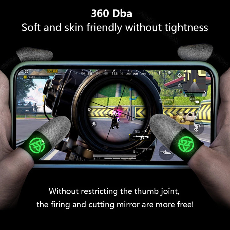 1/2 Pair Luminous Fingertips Sweat-Proof Touch Screen Thumb Gloves Non-slip Sensitive Mobile Touch Glove for PUBG Mobile Gaming