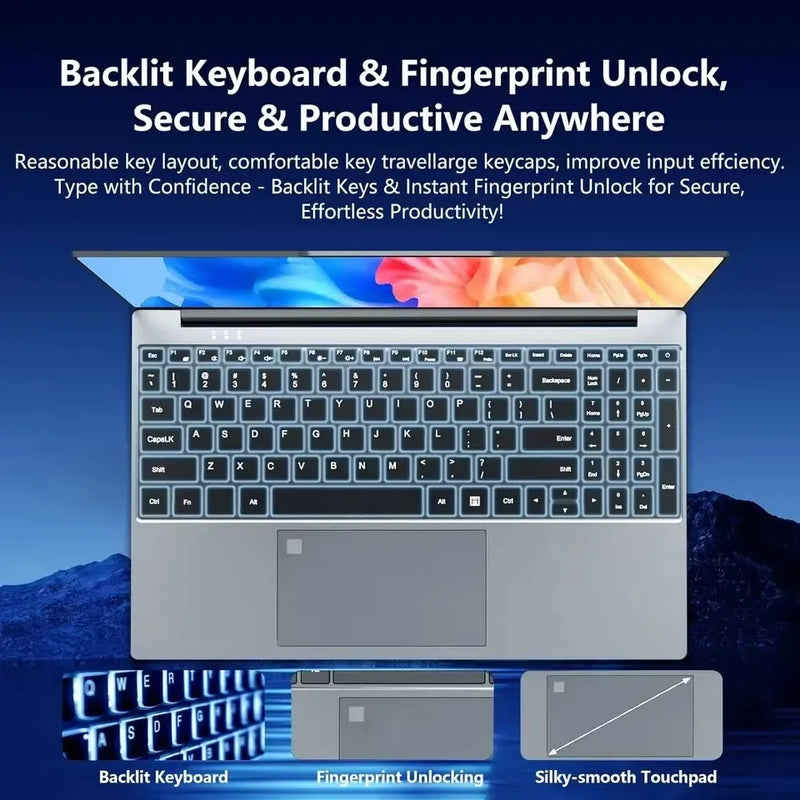 Intel Core I9 9900 Laptop Windows 11 16GB RAM 1TB SSD 4K HD Screen Portable Slim Laptops PC Gamer 15.6 inch Computer Office
