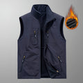 2025 Autumn Winter Thickened Fleece Double-Sided Vest Men's Jacket Warm Outerwear Slim Fit Casual Style Daily