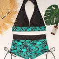 Square Neck Modest Bikini Set With Skull Print | SAMAG