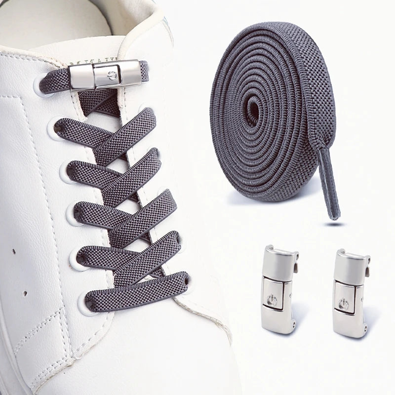 No Tie Shoe Laces Elastic Laces Sneakers Tennis Lock Shoelaces Without Ties Unisex Kids Adult Flat Shoelace Shoe Accessories
