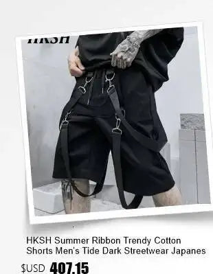 HKSH Spring Summer New Men's RO Style Round Collar Printed T-shirt Oversized Chic Cotton Chic Top American Loose Y2K Tees HK4638