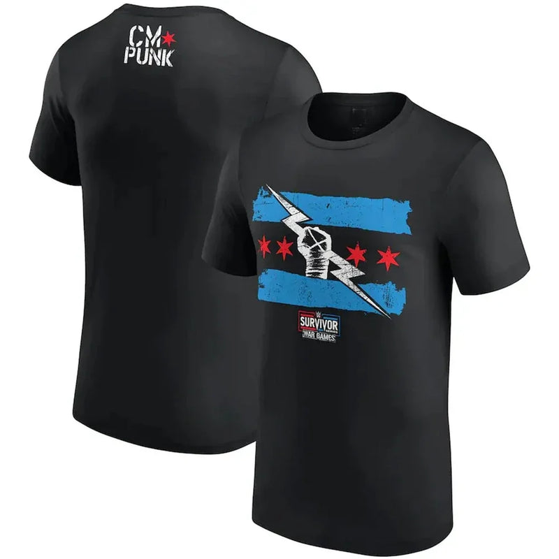 2024 Summer Hot Sale Men's 3d Printed Wrestler Cm Punk Personality Comfortable T-Shirt Children's Street Sports Large Size Tops