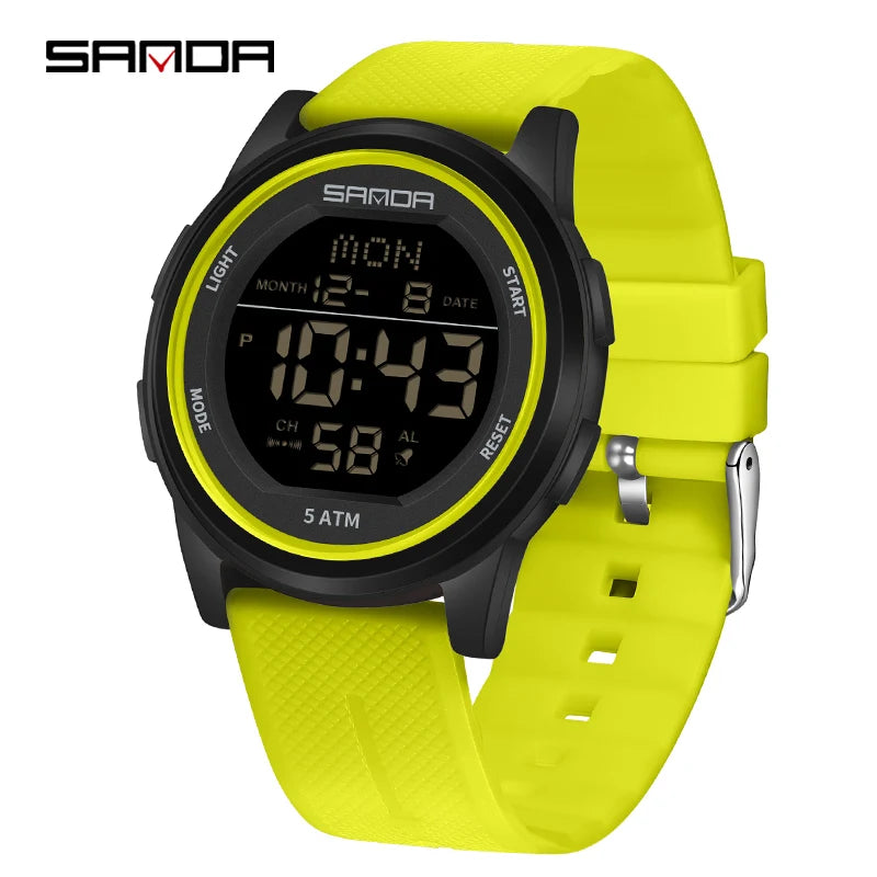SANDA 6182 Multifunction Waterproof LED Digital Mens Wristwatches Sport Electronic Watch for Alarm Clock - Visuel 11 | SAMAG