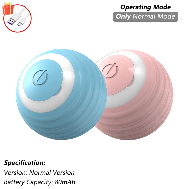 New Cat Interactive Ball Toy Automatic Rolling Ball Faux Tail Rechargeable Smart Pet Electric Toy Dog Cat Training Imitate Mouse