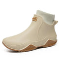 Waterproof Men's Rain Shoes Winter Warm Plush Men Rain Boots Outdoor Non-slip Couple Rain Shoes Fashion Men's Work Boots