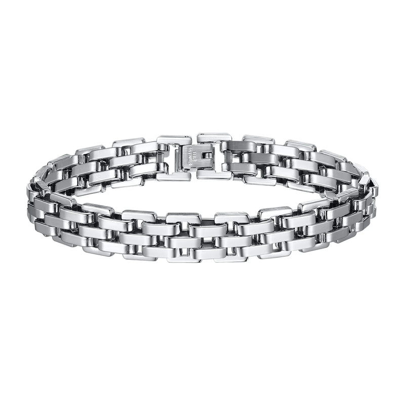 Vnox Stylish Strap Chain Bracelets for Men Gift Jewelry, 10.7MM Wide Stainless Steel Links Wristband - Visuel 7 | SAMAG