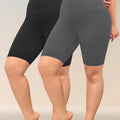 2 Pack Plus Size Biker Shorts for Women High Waisted Super Soft Workout Yoga Athletic Shorts Running