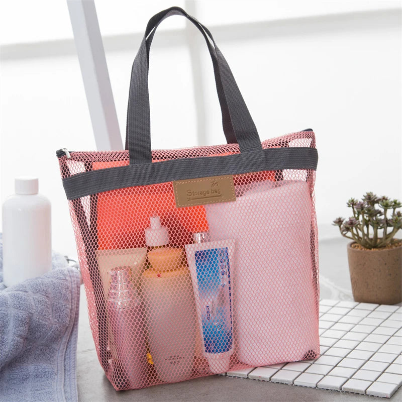 Travel Beach Bags Large Capacity Storage Bag Women Portable Outdoor Toiletries Swimming Mesh Storage Cases Travels Organizer Kit