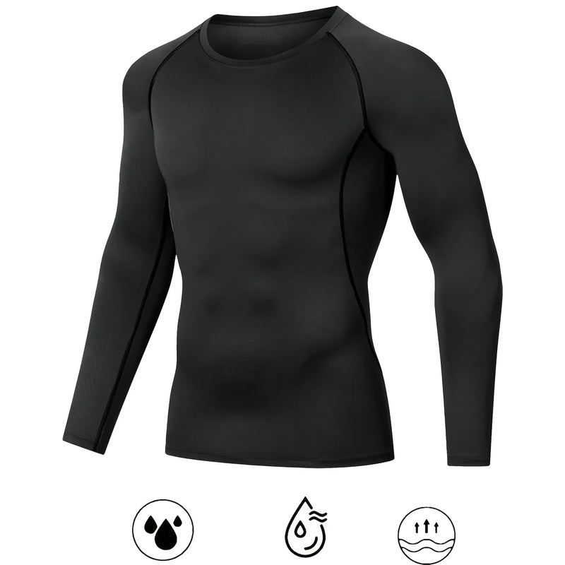 Men's fitness suit, sports breathable training quick drying underwear suit, compression comfort warm suit