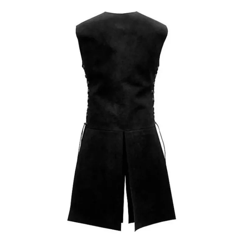 Faux Leather Renaissance Vest Medieval Sleeveless Jacket for Men