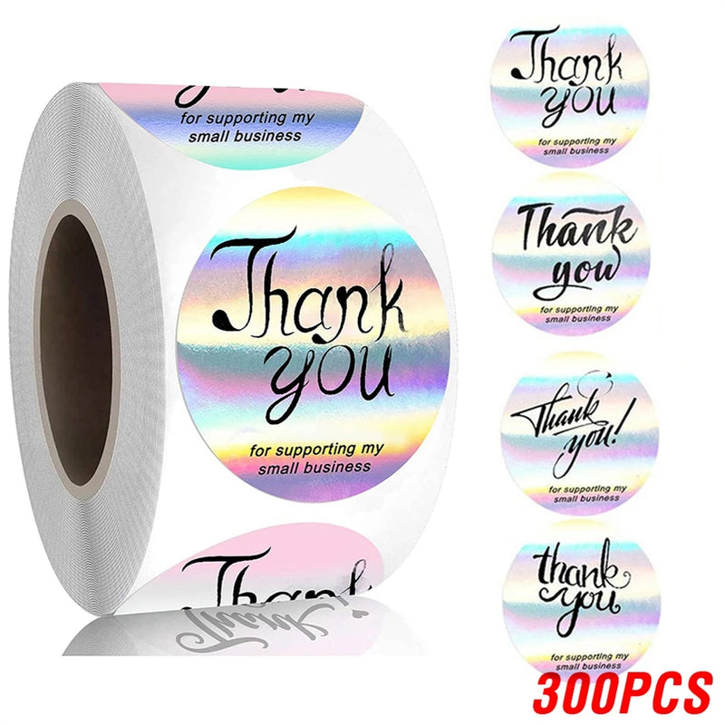100 - Rainbow Laser Thank You Stickers 1inch Small - View 16 | SAMAG