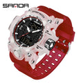 SANDA Men Quartz Watches G Style Military Sports LED Digital Outdoor Waterproof Dual Display Wristwatch - Visuel 8 | SAMAG