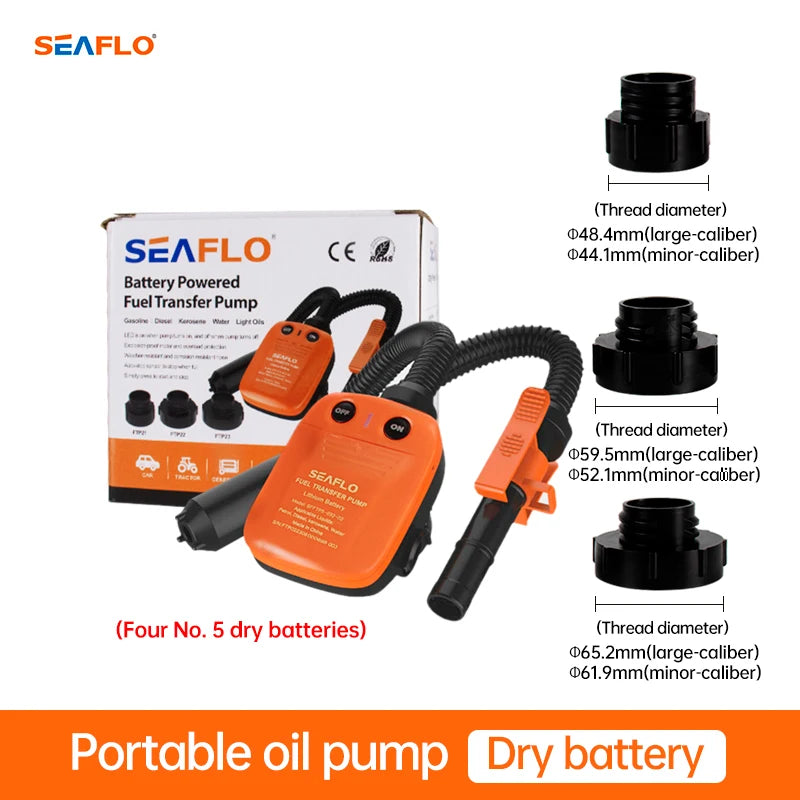 Rechargeable electric car fuel pump with lithium battery, capable of pumping gasoline. Electric, automatic, suitable for self-dr