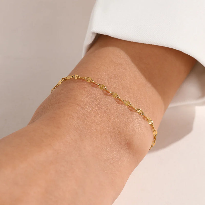 Adjustable Gold Color Stainless Steel Chain Bracelets for Women Wholesale Stainless Steel Jewelry Women Bracelets